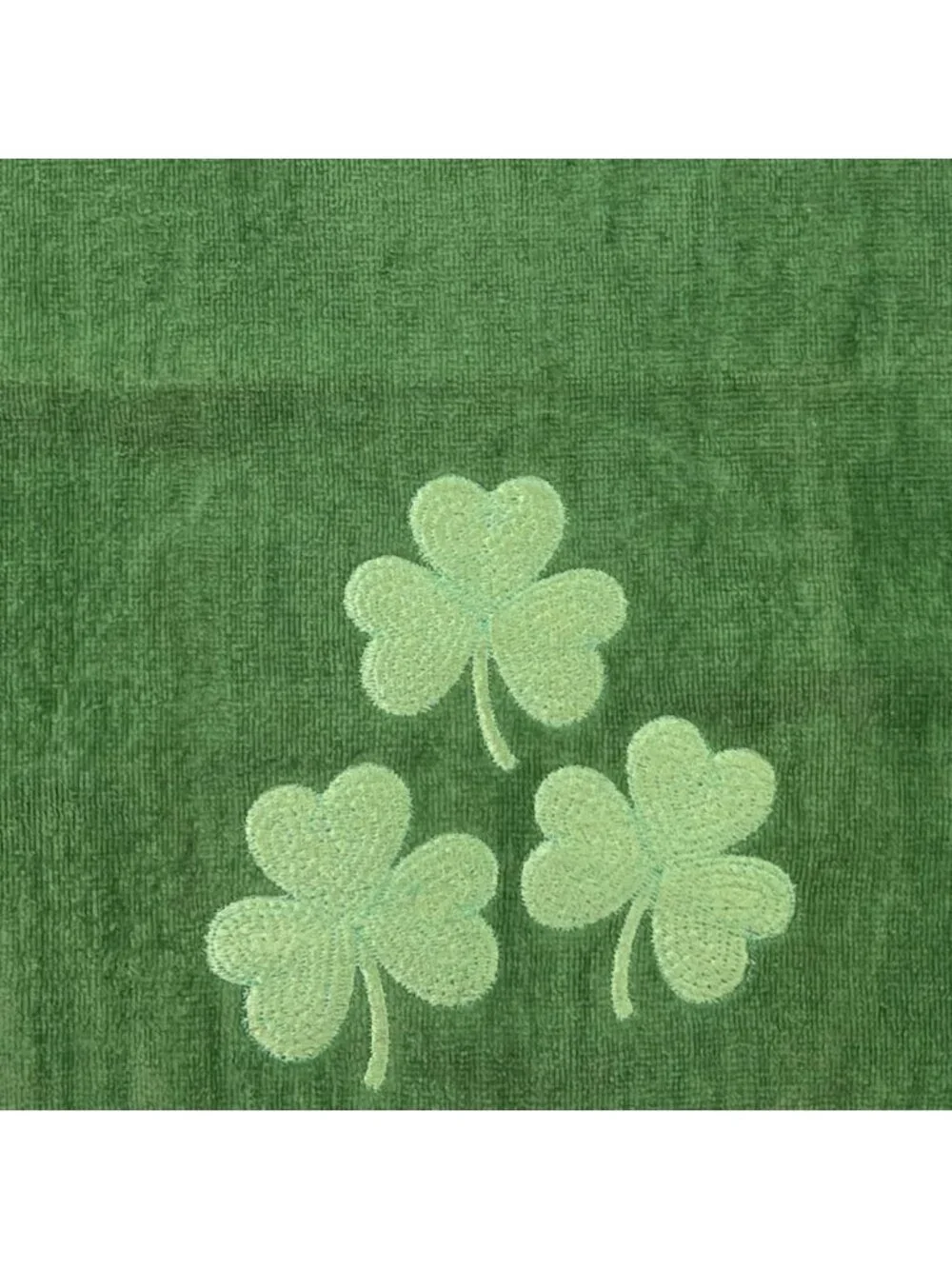 St. Patrick's Day Hand Towels Set - Soft Cotton, Embroidered Shamrocks, Green